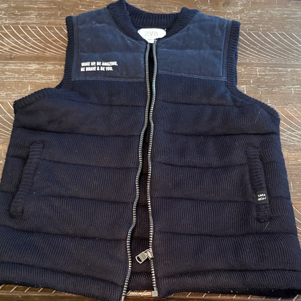 Zara Navy Quilted Vest